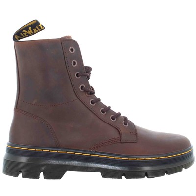 Pre-owned Dr. Martens' Dr. Martens A23us Men's Ankle Boots 26006207 Combs Leather Crazy Horse In Brown