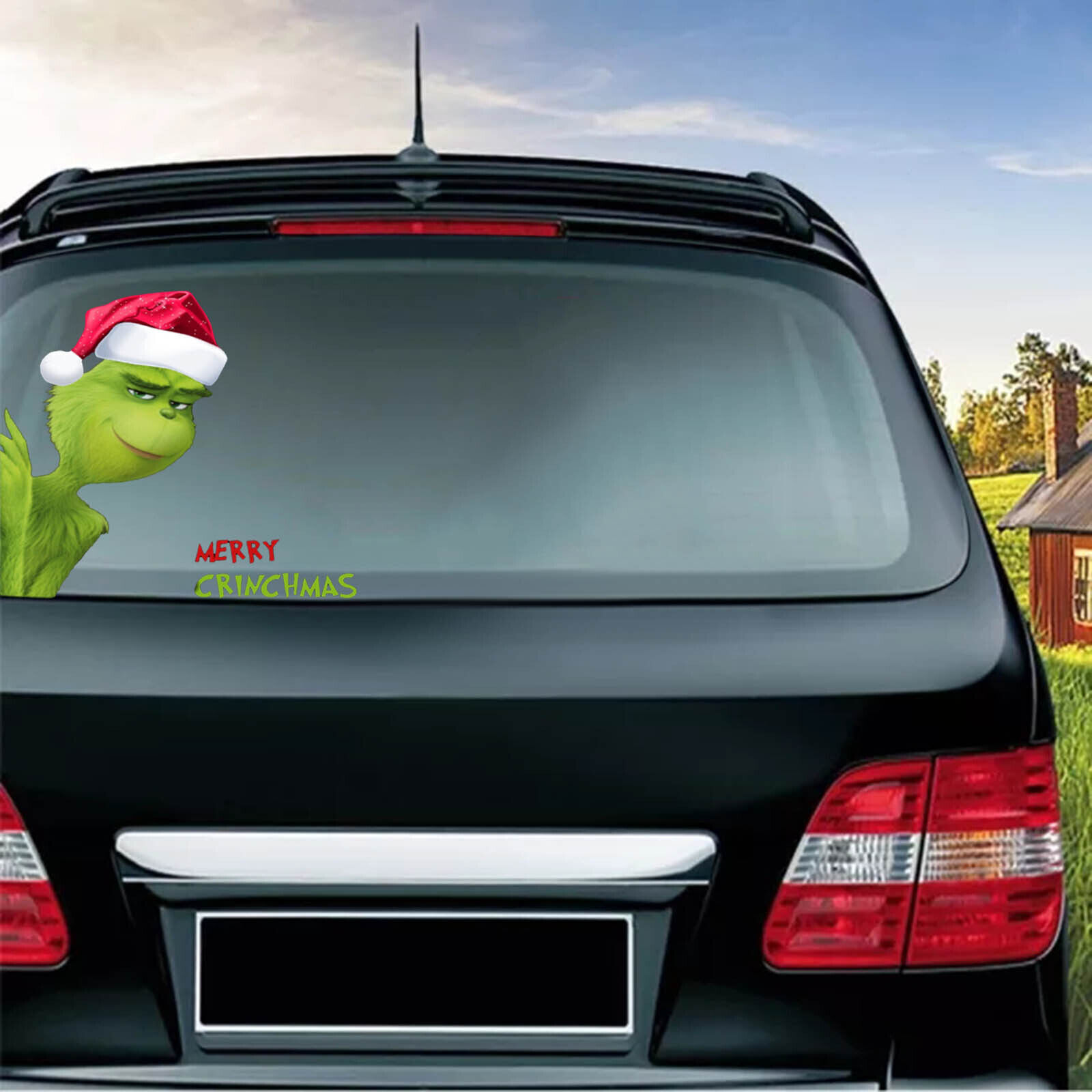 Christmas ornament Grinch Truck Window Decoration Sticker Car xmas new year holi