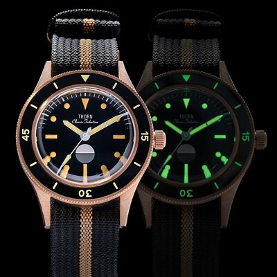 THORN Fathoms Fifty CUSN8 Bronze NH35 Diver 200M Automatic Watch 40mm Hygrometer
