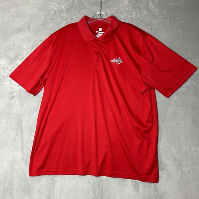 Washington Capitals Shirt Men s Sz 2XL Red Polo SS Fanatics Hidden Buttons