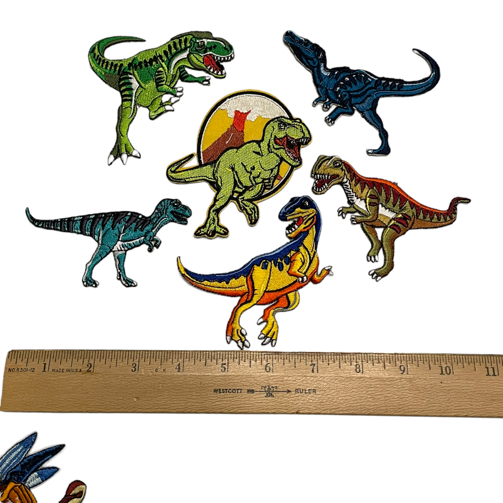 Embroidery Dinosaur Patches Sew On Iron On Patch Flowers Badge Fabric Applique