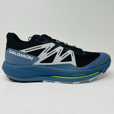 Salomon Pulsar Trail Running Shoe Mens Size 11 Black Blue Hiking Outdoors 472100