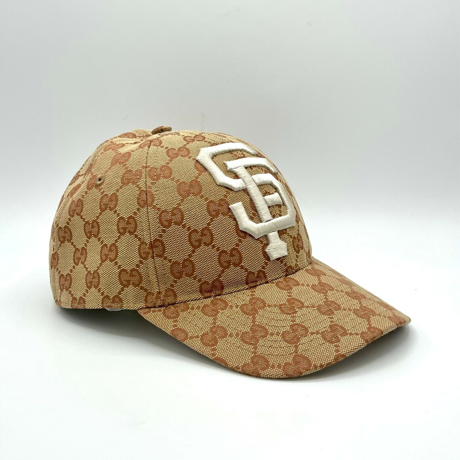 Gucci Unisex Beige GG Canvas SF Giants Baseball Hat 57-61 cm Gucci Unisex Beige GG Canvas SF Giants Baseball Hat 57-61 cm