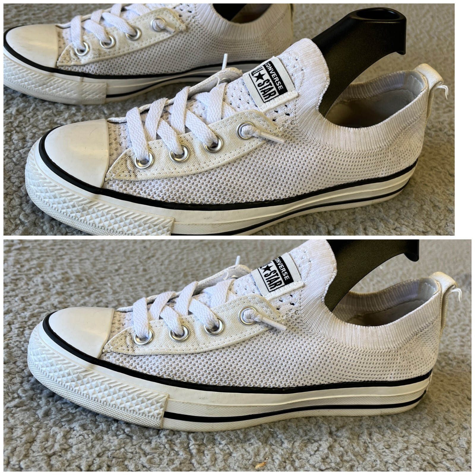 ★ ★ Clam Knit Sneakers White T52F1ARS130FT1YB Converse Chuck Taylor All Star Shoe Women 6 White Shoreline