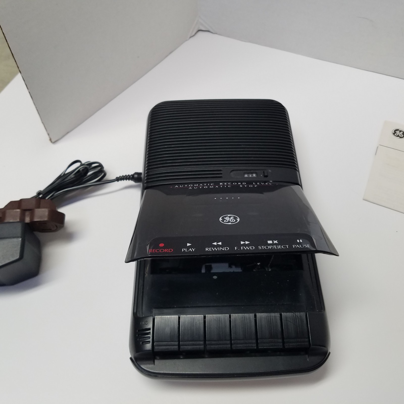 GE Portable Cassette Recorder Model 3-5025 W/AC Adapter & Guide Video Below