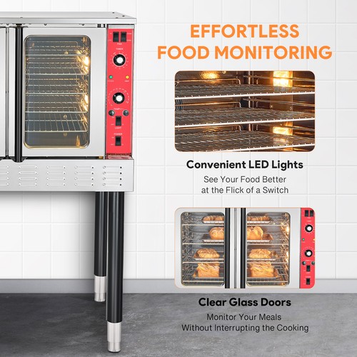 WILPREP 38in. Electric Commercial Convection Oven 240V Full-Size Single-Deck ETL