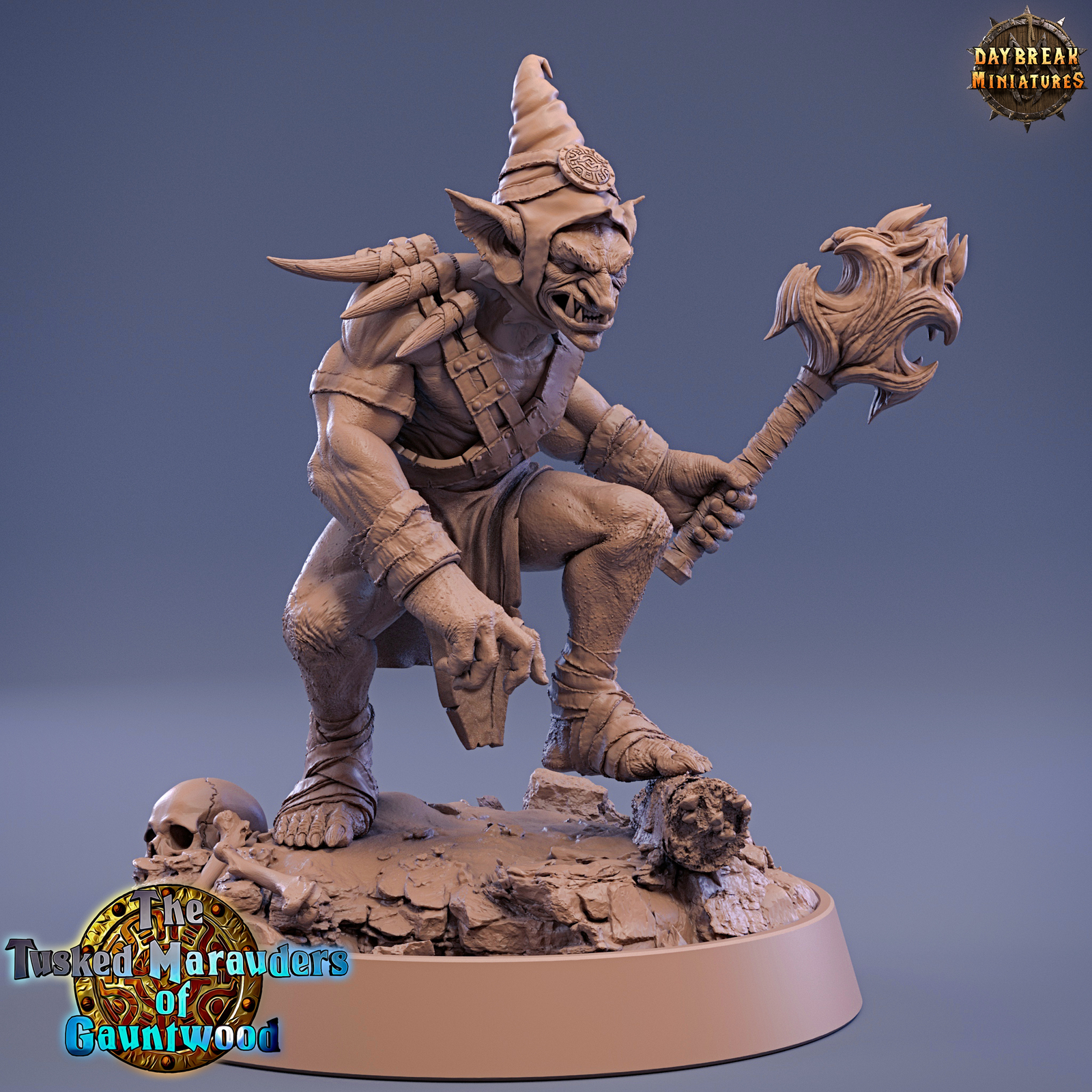 Goblin Frontar Gauss, DnD RPG Wargames Fantasy Warrior Goblin Fighter Miniature