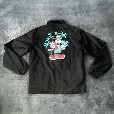 Disney Neff Mickey Mouse Windbreaker Jacket Mens XL Retro Neon Tropical 80s 90s