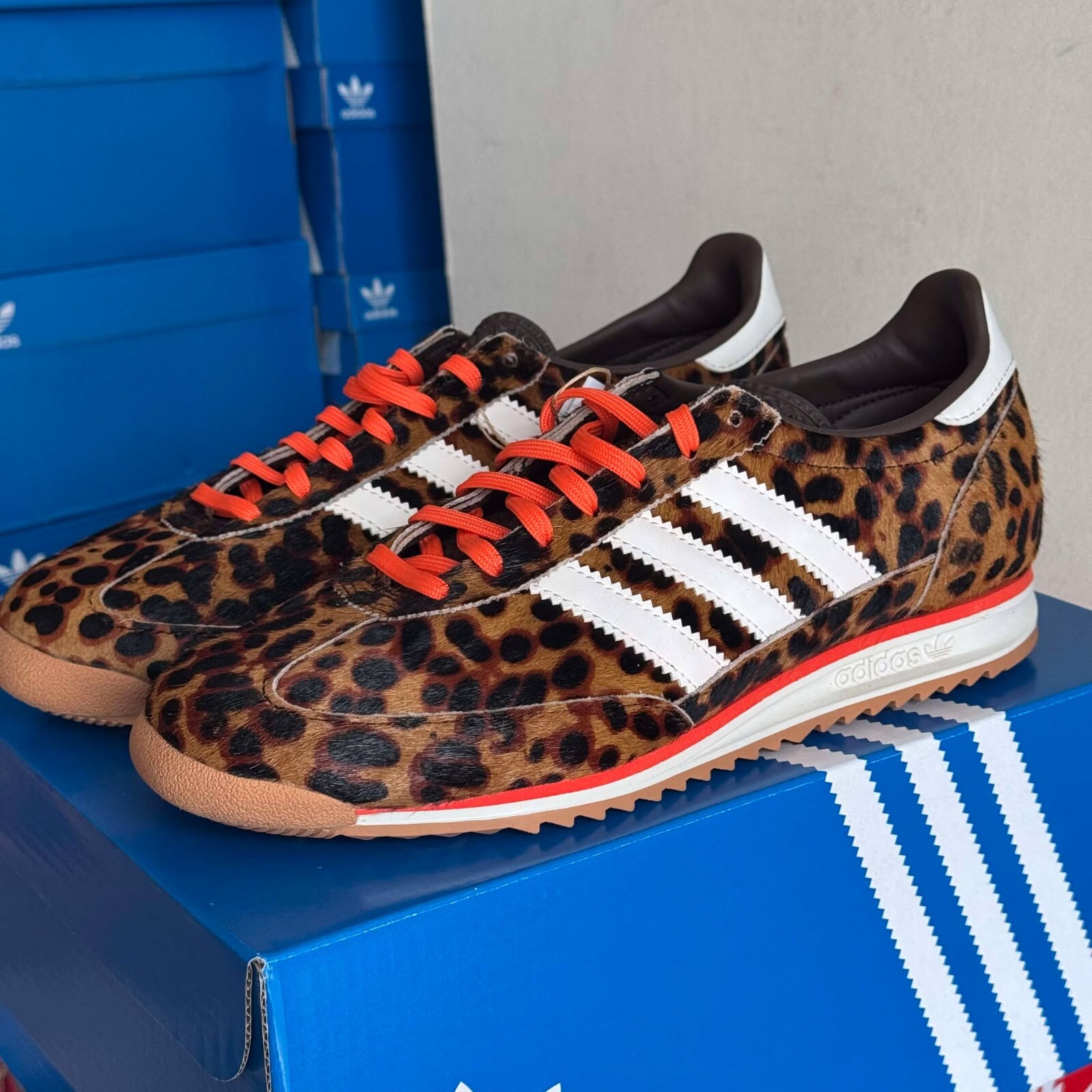 adidas Originals SL 72 OG Leopard Print Brown Orange UK5