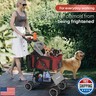 CHIHUAHUA 2-in-1 Foldable Pet Stroller with Canopy, 4 Wheels Pet Strolling Cart for Small/Medium Dogs and Cats with Removable Carrier,Breathable Mesh,Mom Tote Bag,Cup Holders,Easy Assembly,Grey+Red