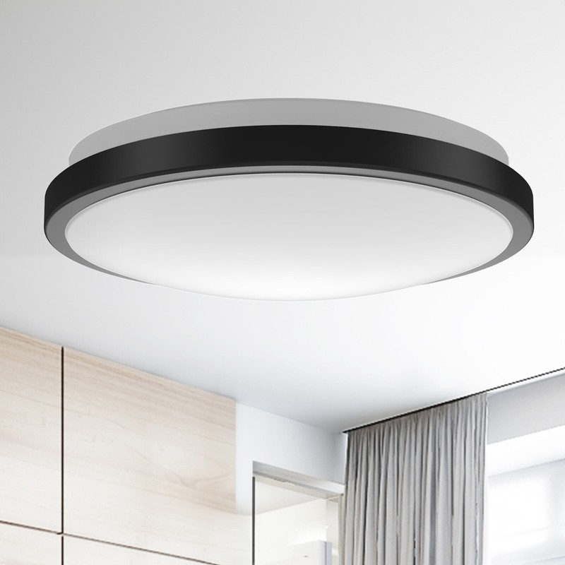 LED Flush Mount Ceiling Light Fixture 10/15 in. Matte Black