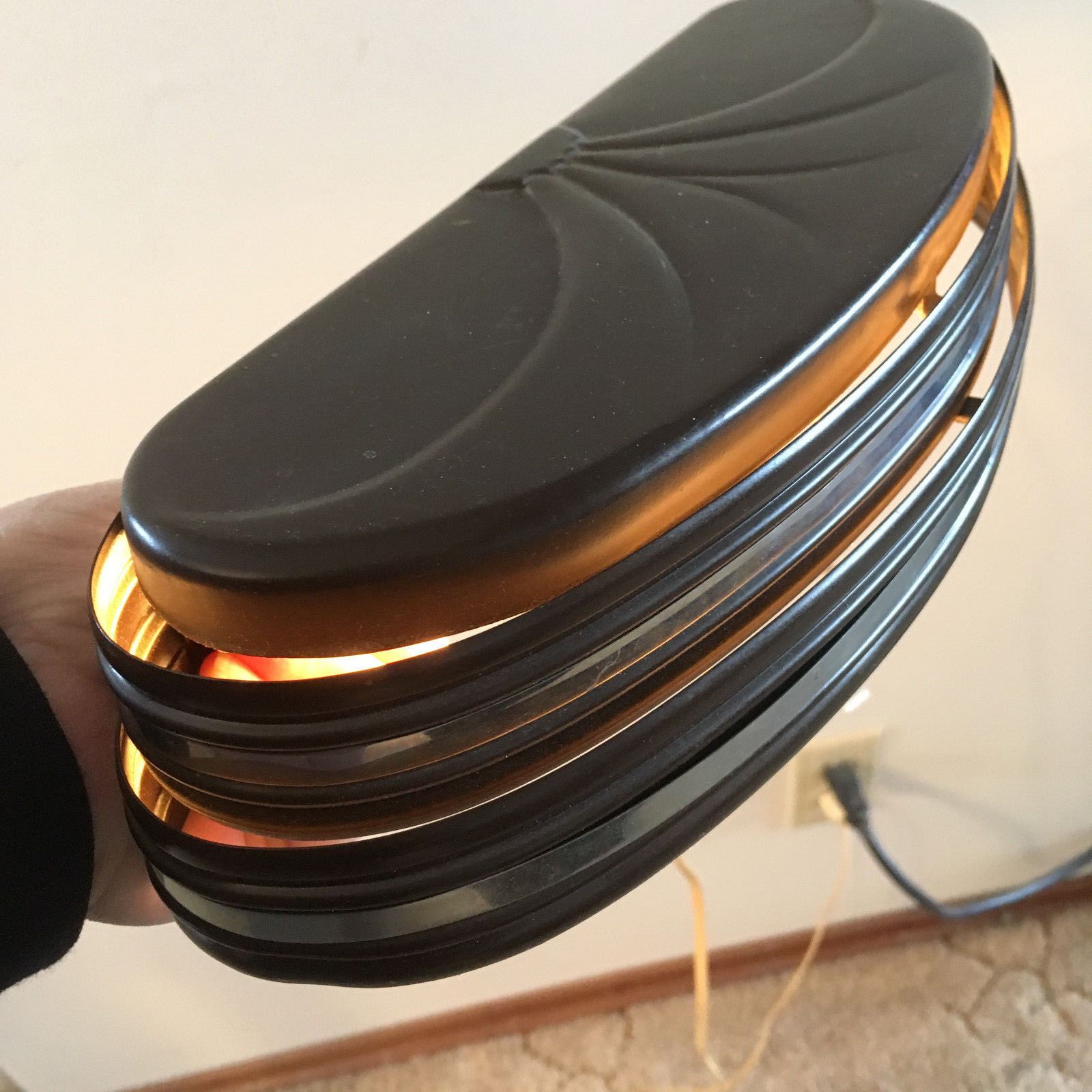 Vintage Metal Wall Sconce Brown Mid Century Art Deco