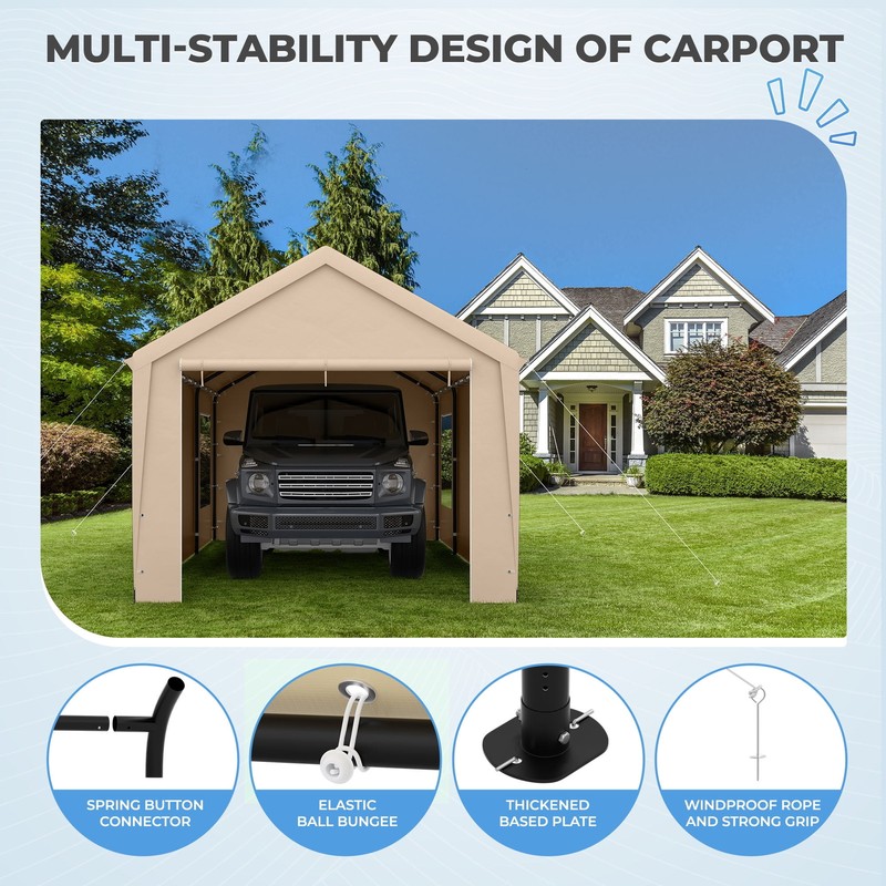 Garage Tent Car Carport Shelter Steel Outdoor Storage 12x20f