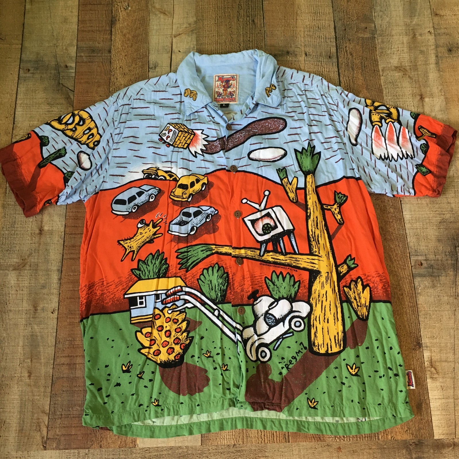 Mambo loud shirts ファイヤーパターン ヴィンテージアロハシャツ Mambo loud shirts ファイヤーパターン ヴィンテージアロハシャツ