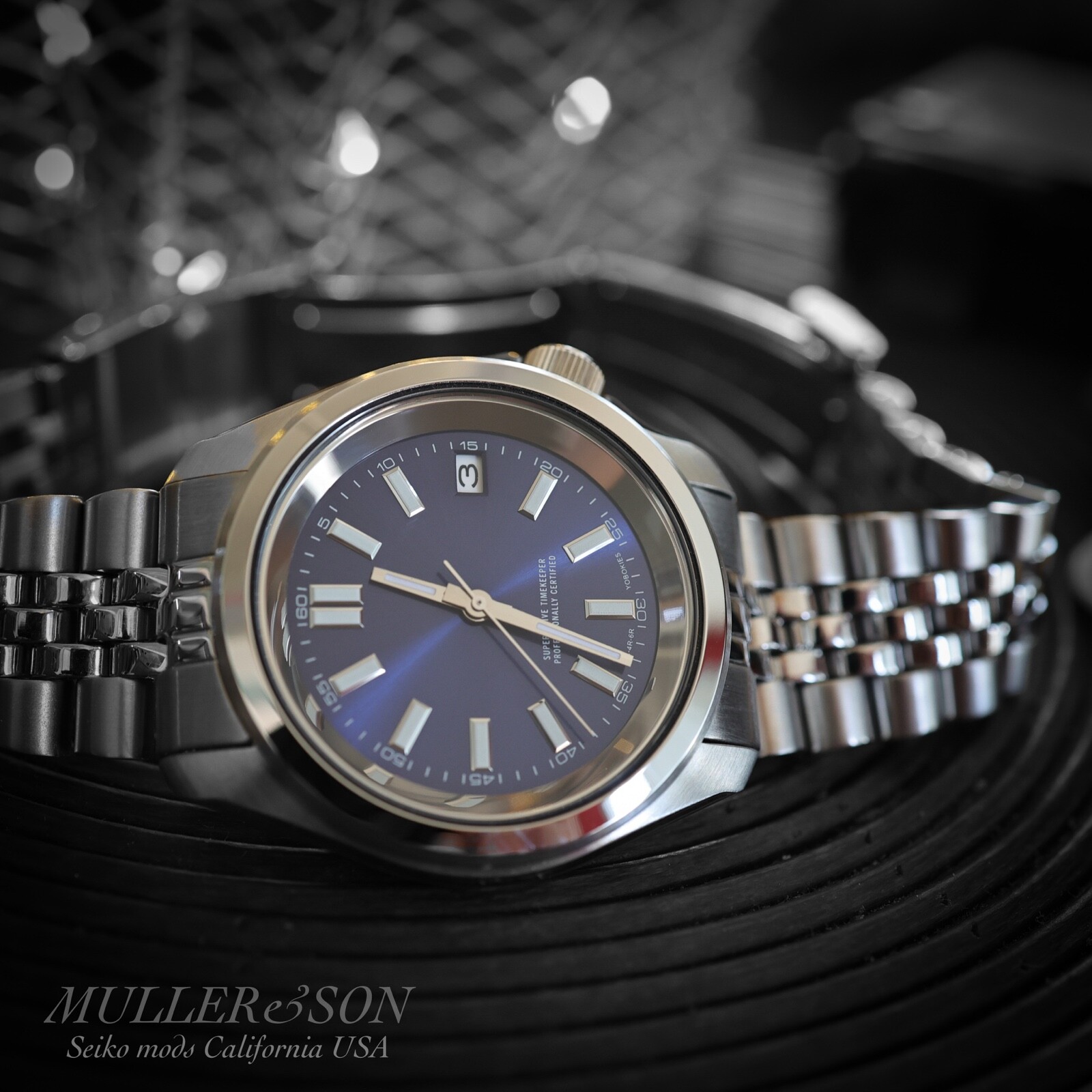 Pre-owned Müller&son [dj Watch Mod] 40mm Made From Seiko Srpe 4r36 + Jubilee Bracelet