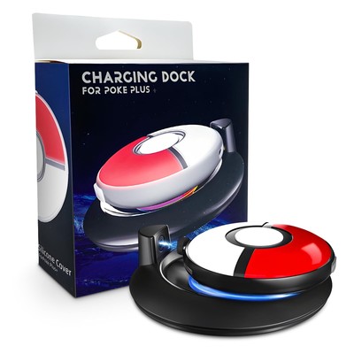 Charging Dock with Silicone Case for Pokémon GO Plus + 2023, RGB Charging Sta...
