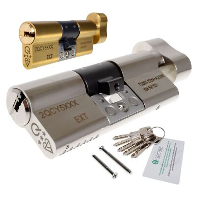 GreenteQ Orion 3 Star Euro Cylinder Thumbturn Twist Lock Anti Snap Bump uPVC Doo