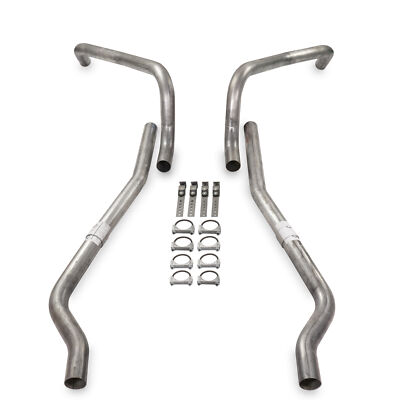 62-67 Chevy II Nova 3'' High Flow Dual Exhaust Kit No Muffler Rear Exit Fits