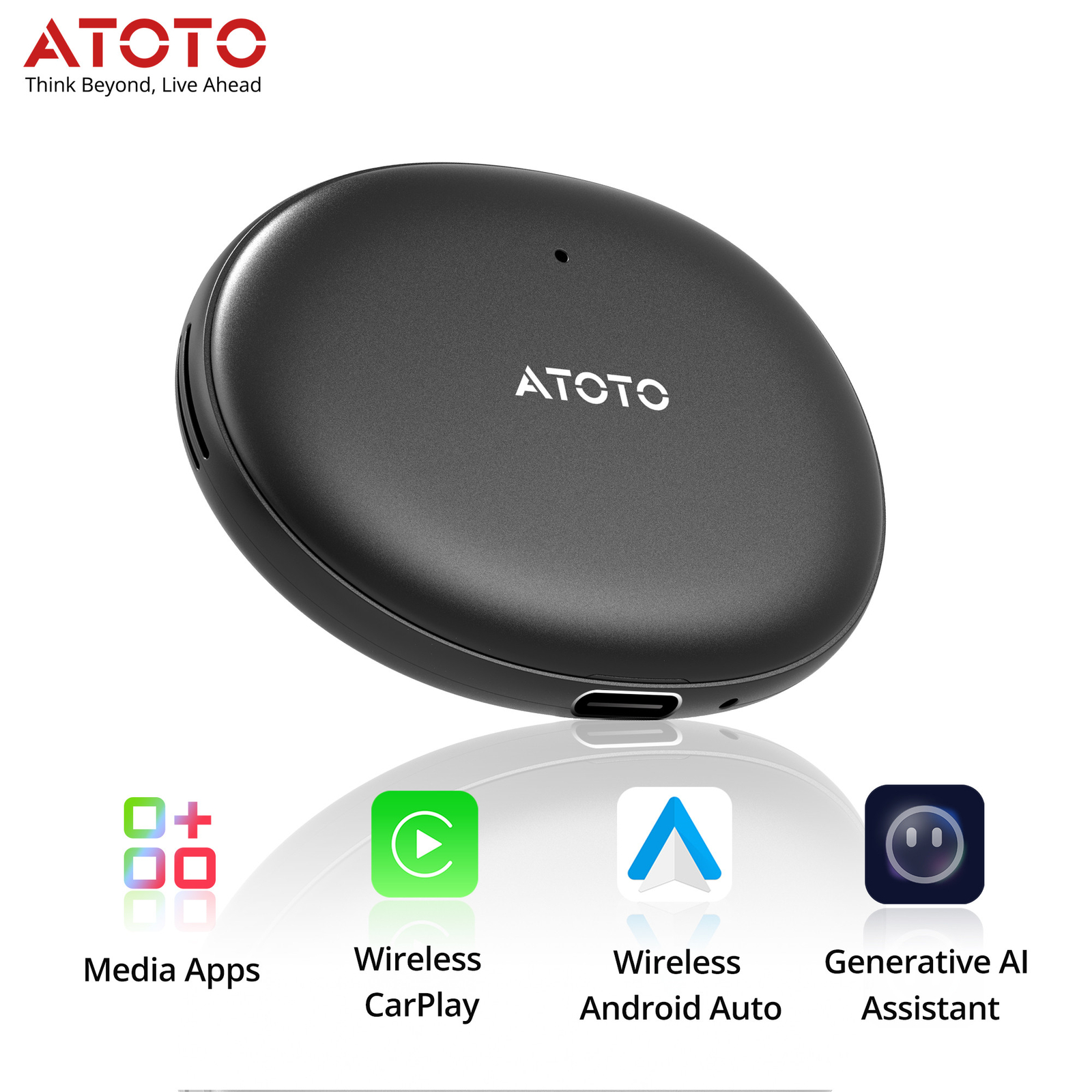 カーオーディオ ATOTO AD5 CarPlay AI Box ATOTO AD5 AI Box-Wireless Apple CarPlay/Android Auto