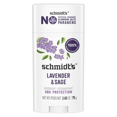 Schmidt's Lavender & Sage 24 Hour Odor Protection Deodorant, 2.65 oz