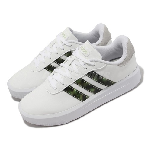 

adidas Court Platform Cloud Белые льняно-зеленые женские повседневные туфли LifeStyle HP9434, Белый, Court Platform