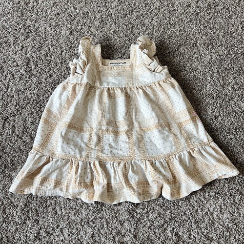 Girl's Misha And Puff Ruffle Sleeve Dress Winter Cream