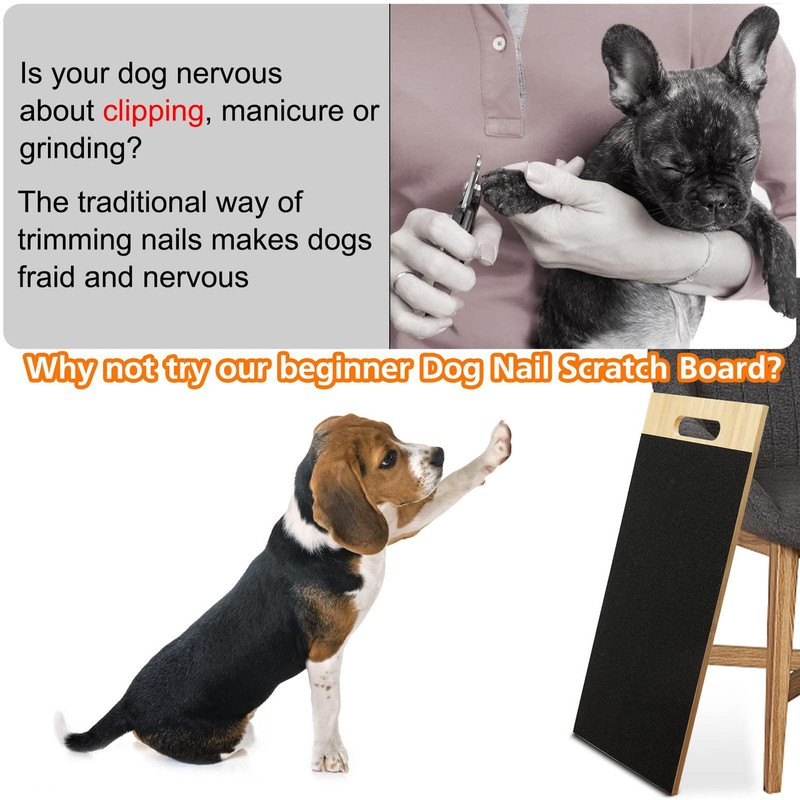 Dog Scratch Pad Wooden Cats Puppies Pets Scratching Board with Ergonomic Handle