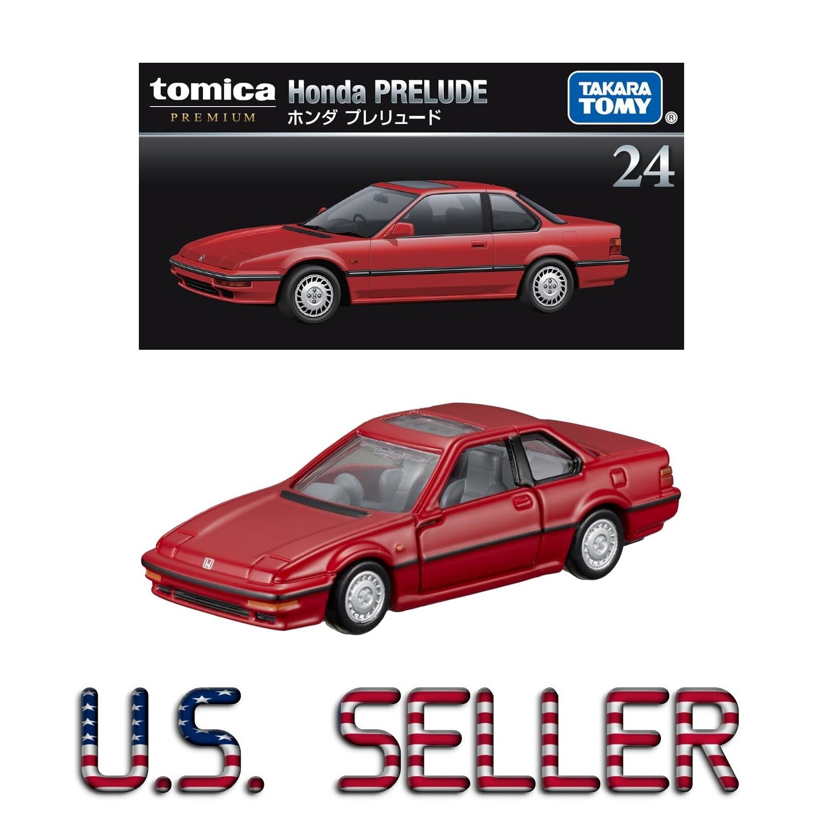 Tomica Premium #24 HONDA PRELUDE 1/62 Scale Diecast Car Takara