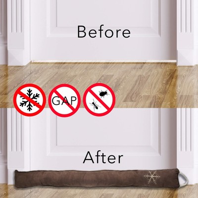 Cold Weather Door Draft Stopper - 36 Inch Door Snake Draft Stopper - Brown