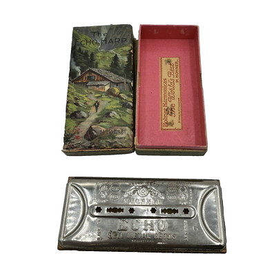 Harmonica M HOHNER The Echo Harp Key C/G Germany Vintage in Original Box