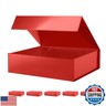 PACKHOME 6 Large Gift Boxes 13.5x10x3.5 Inches, Sturdy Shirt Boxes with Magnetic Lids for Multiple Occasions (Glossy Red)