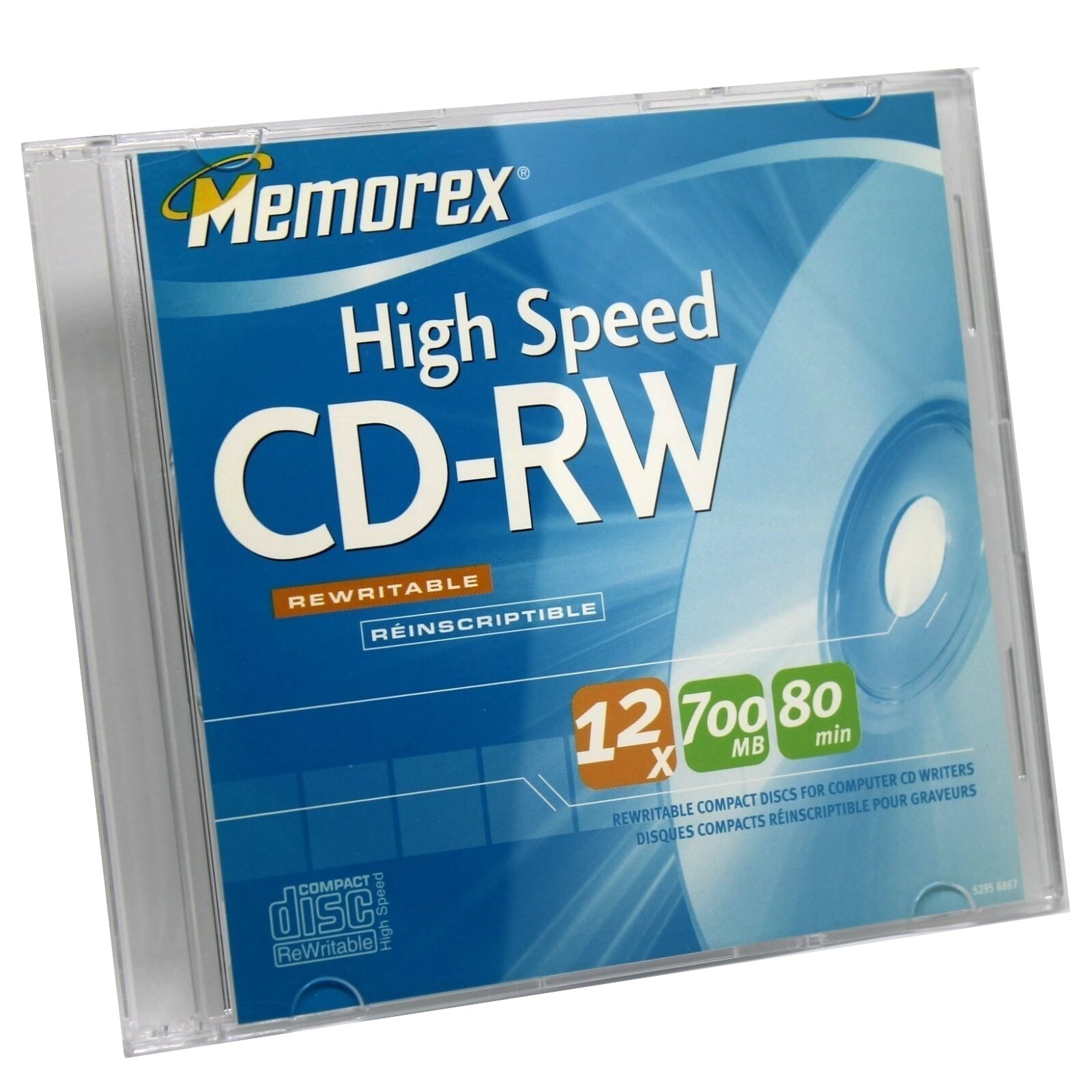 Memorex High Speed CD-RW 12x 700 MB 80 Min with 5mm Slim Jewel Case 3-Pack