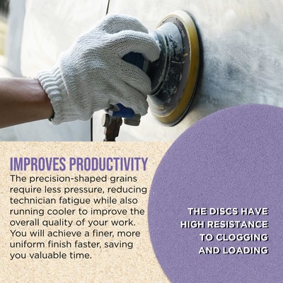 120 Grit 6" PSA Ceramic Sanding Discs, Box of 50 - Self Adhesive Sandpaper