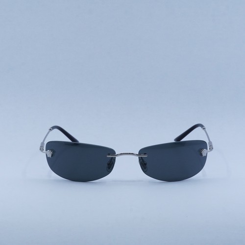 Pre-owned Versace Ve2279 100087 Silver/dark Grey 60-18-135 Sunglasses In Gray
