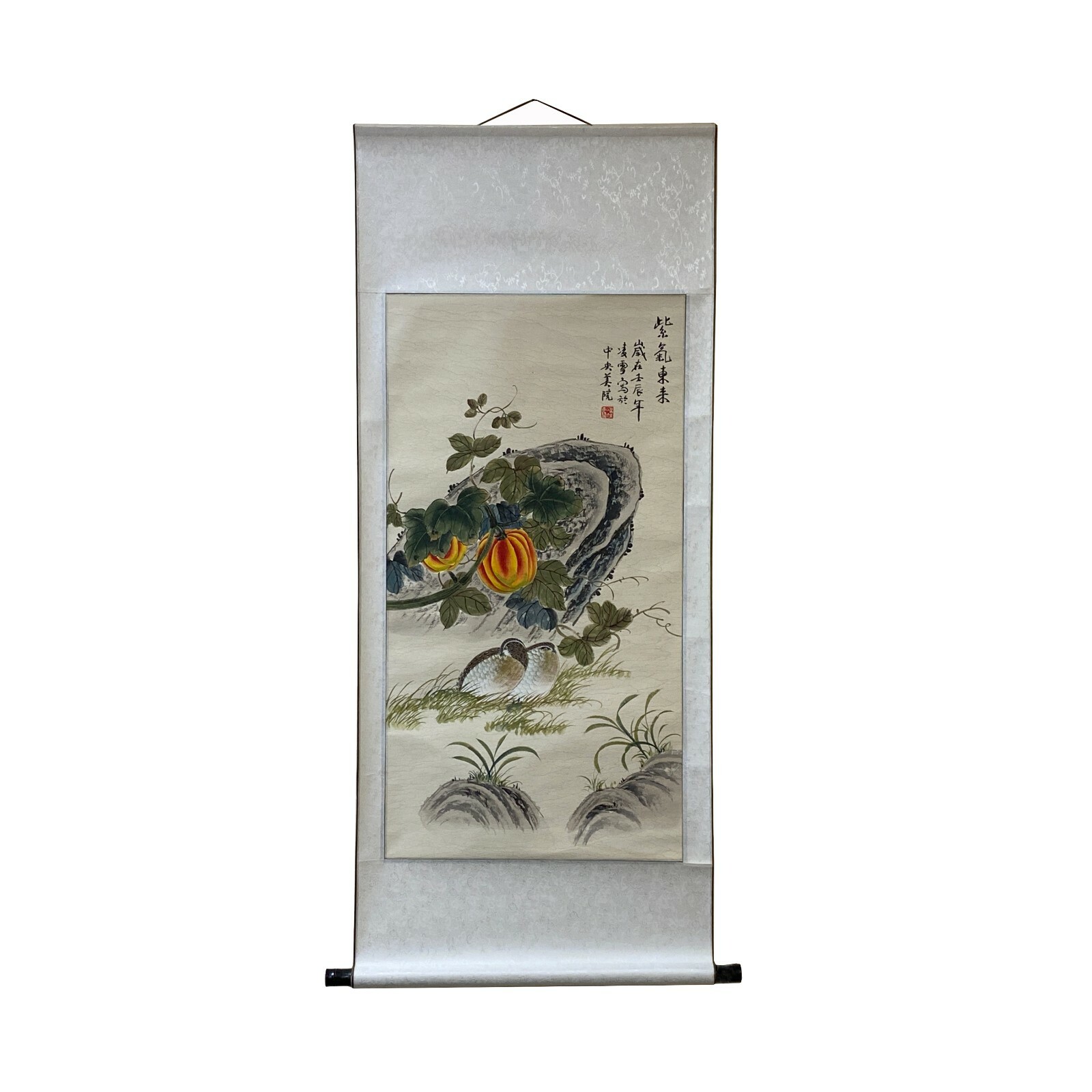 Chinese Color Ink Water Birds Fruits Scroll Painting Wall Art ws1980S Chinese Color Ink Water Birds Fruits Scroll Painting Wall Art ws1980S
