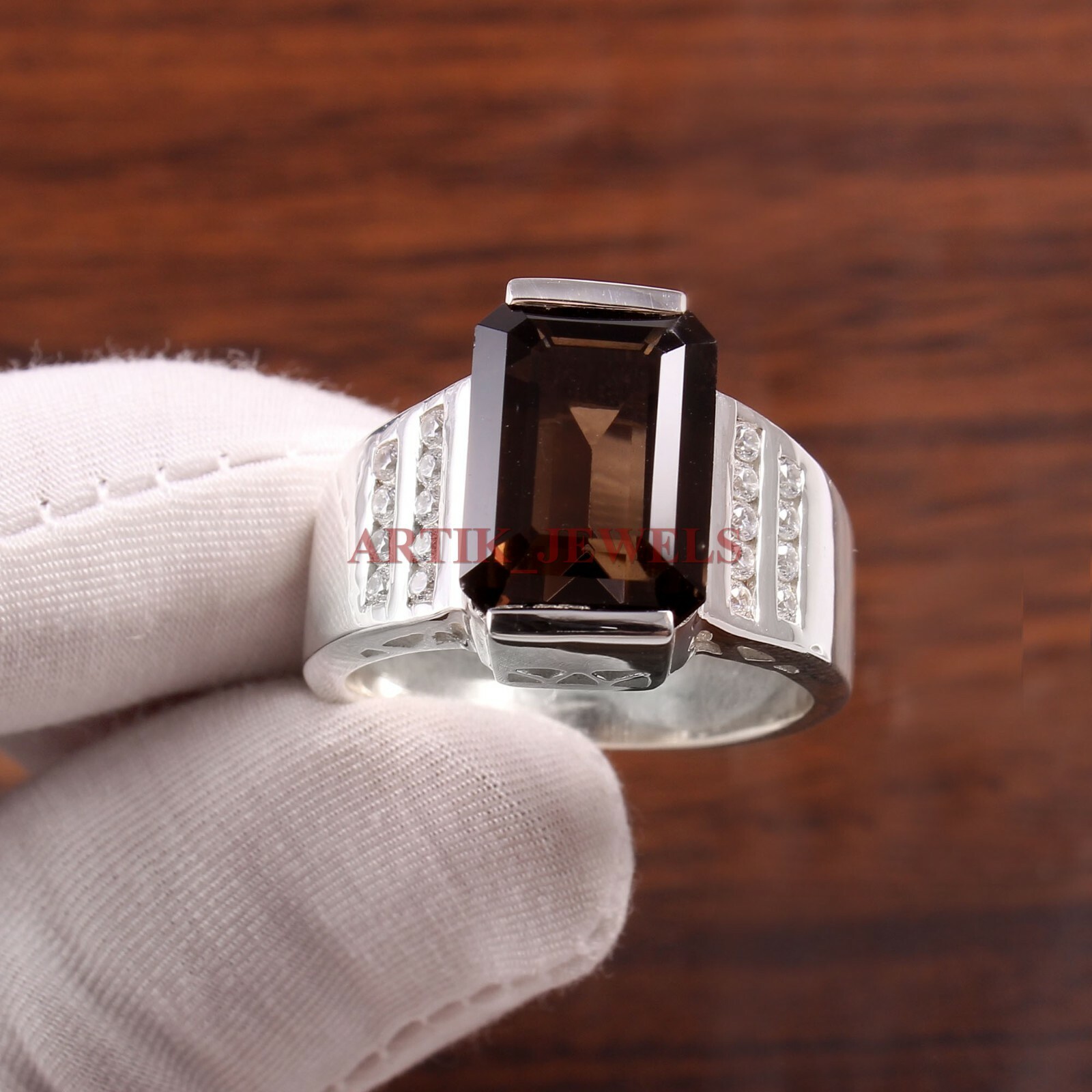 指輪・リング [COLDFRAME] SMOKY QUARTZ CHUNKY SQUARE RING SMOKY QUARTZ CHUNKY SQUARE RING