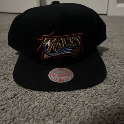 Philadelphia 76ers Mitchell & Ness NBA Snapback Hat Black