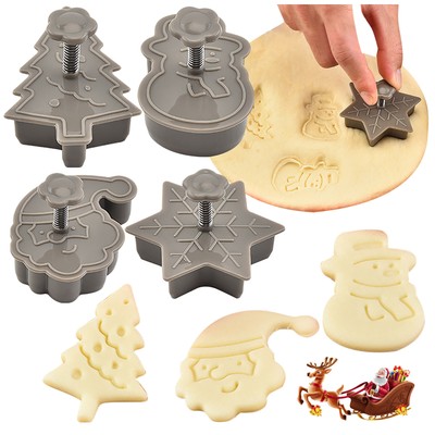 Christmas Cookie Mold Three-dimensional Spring Pressing Cookie Baking Mold