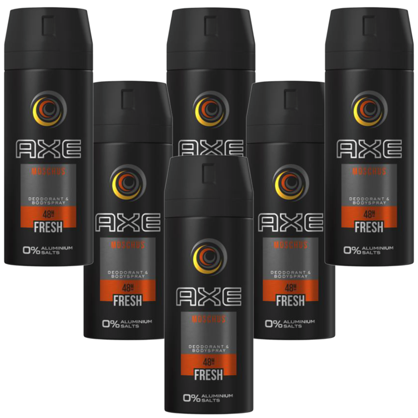 Deo Axe Moschus 6 x 150ml Deospray Deodorant Bodyspray ohne Aluminium Herren