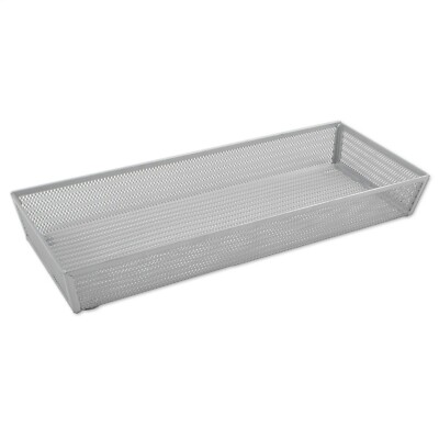 ORG Mesh Kitchen Drawer Organizer Multi-use Tray Powder Coated Chrome  6 x 15'' 