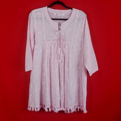 NEW RO'S GARDEN Seychelles Tunic Amelia Pink Size Medium Travel  Beach Boho