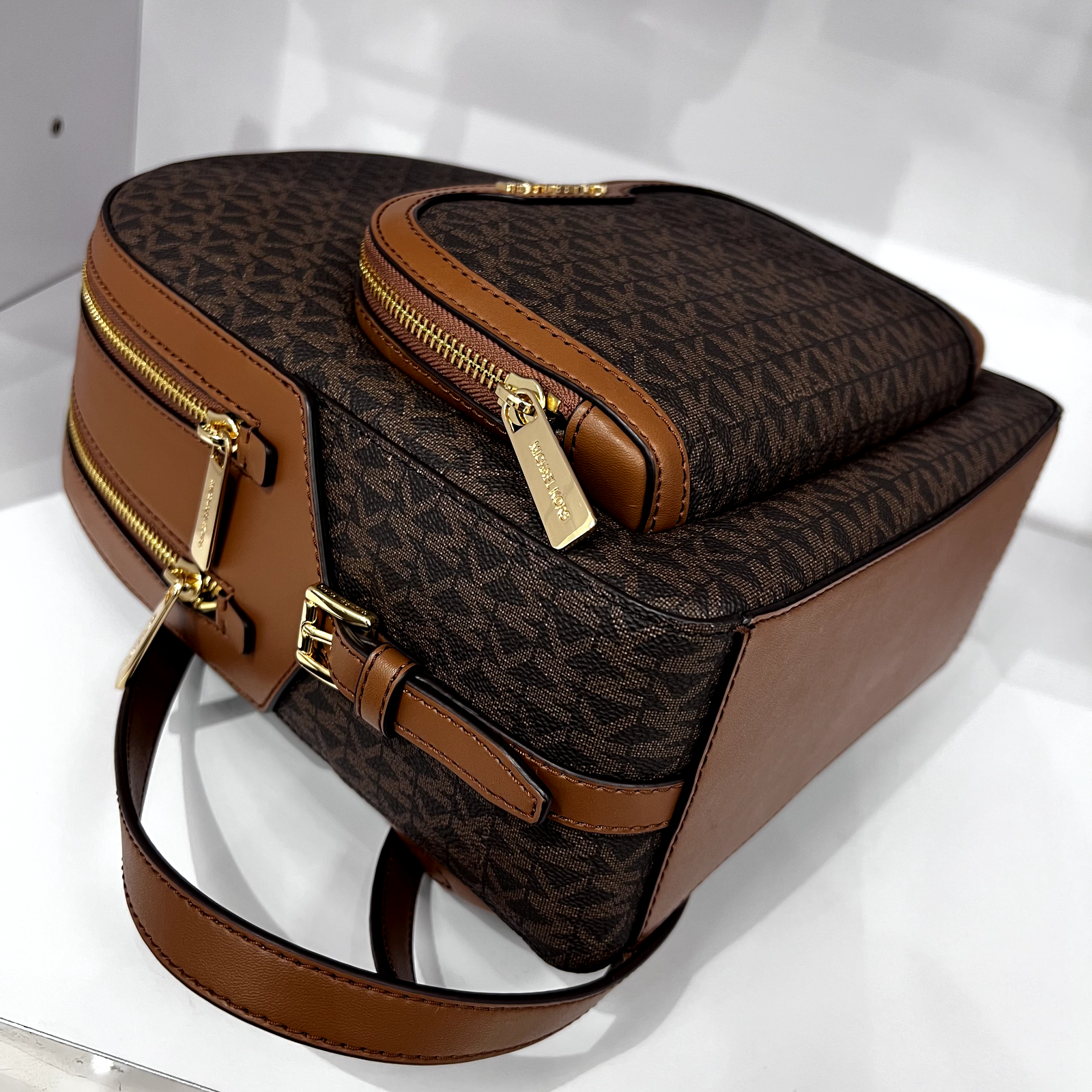 MICHAEL KORS JAYCEE MEDIUM ZIP POCKET BACKPACK BAG Brown | eBay