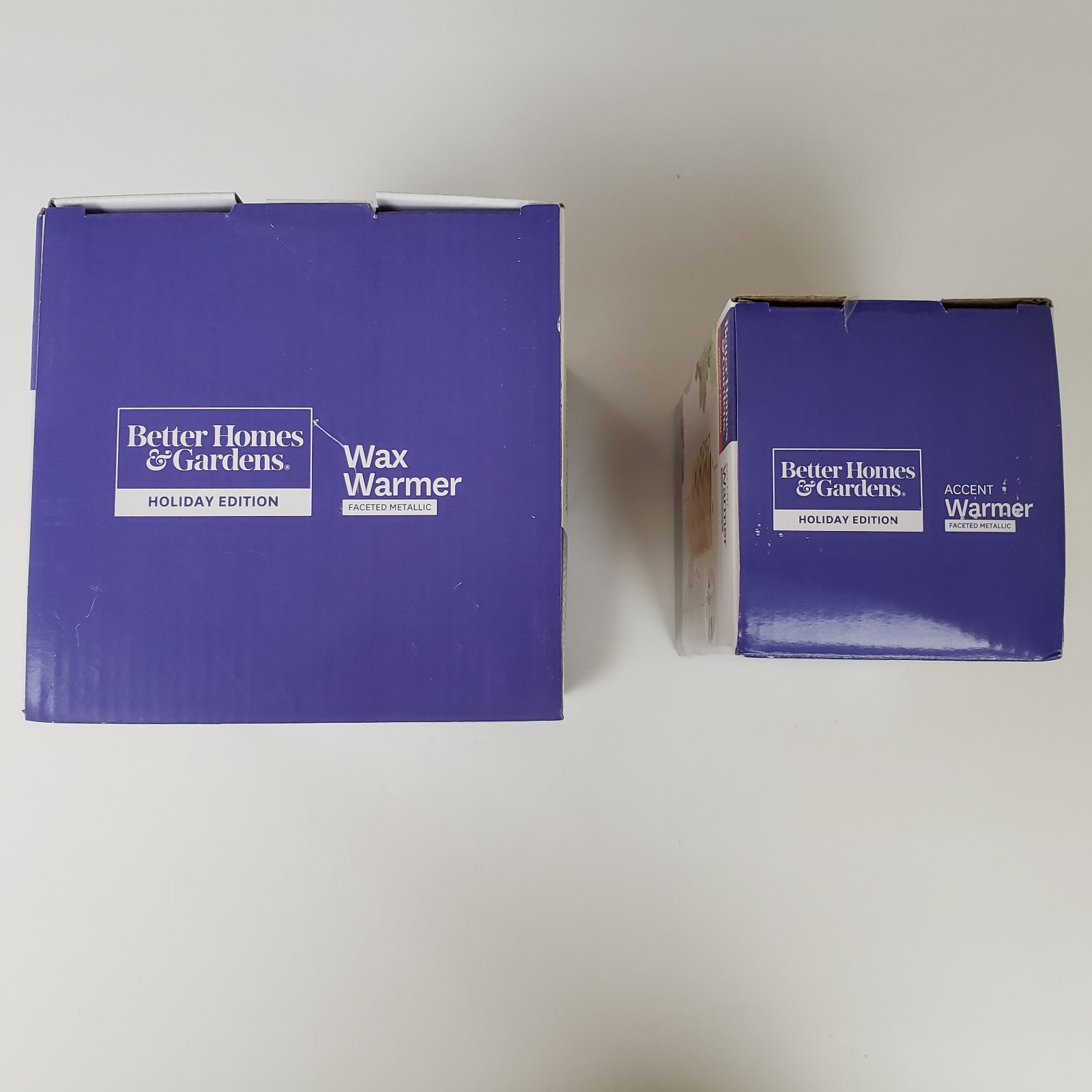 BH&G Wax Warmer and Outlet Accent Warmer Set Holiday Edition Faceted Metallic