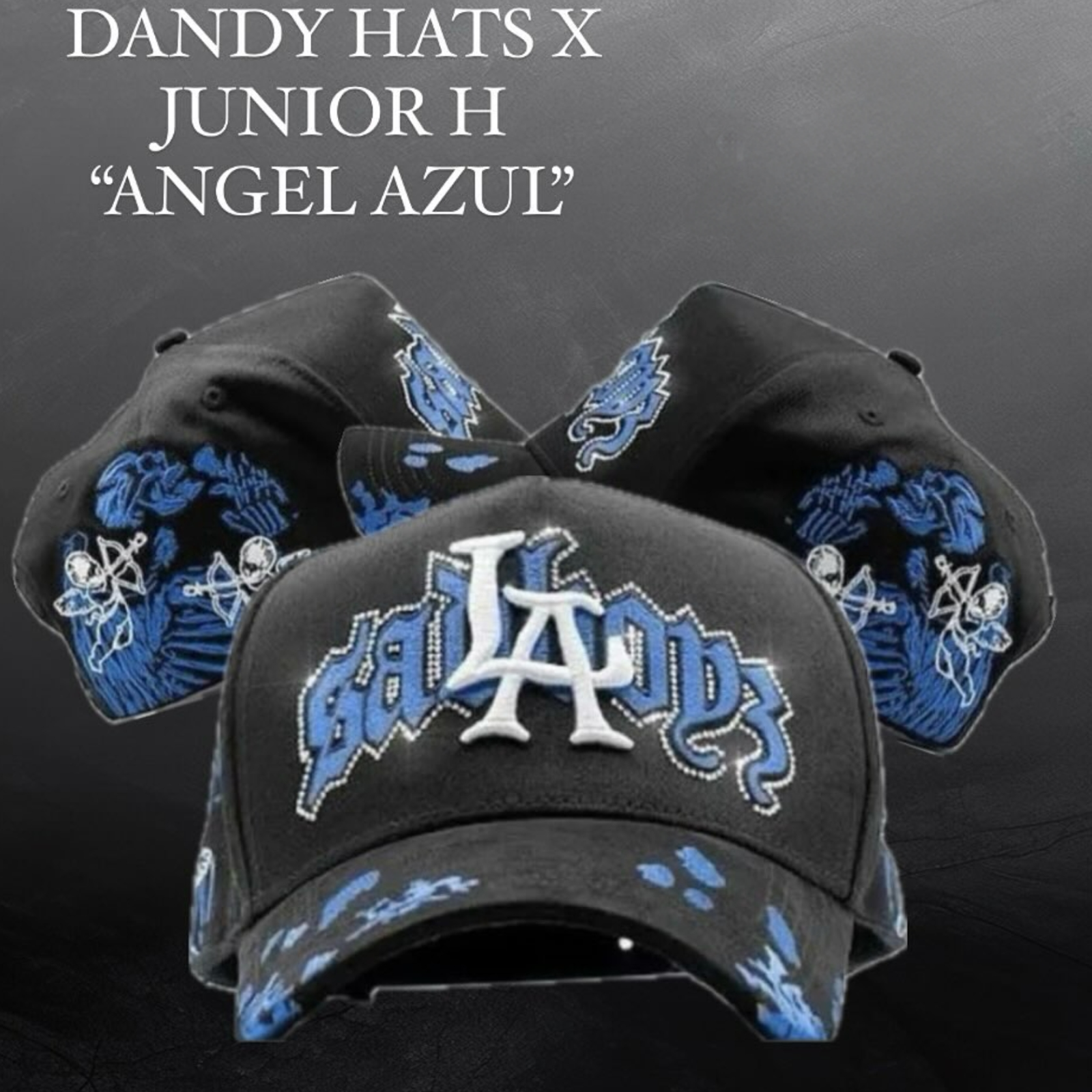 BOXED) Dandy hats LA X Junior H Angel Azul X Sad Boys G5 One