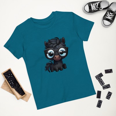 Ride into Style with Nerdy Baby Horse Kids T-shirt