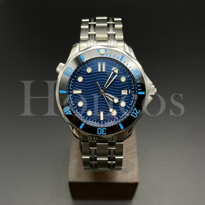 Custom Made SUB Diver 300M Style Watch Auto Movement Black/Blue Sub Insert