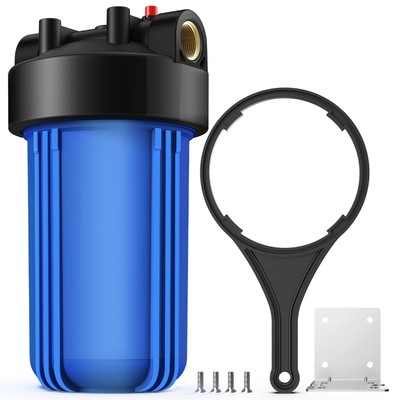 Whole House Water Filter Housing (DB10P), 10'' x 4.5'' Sediment Carbon Filter U...