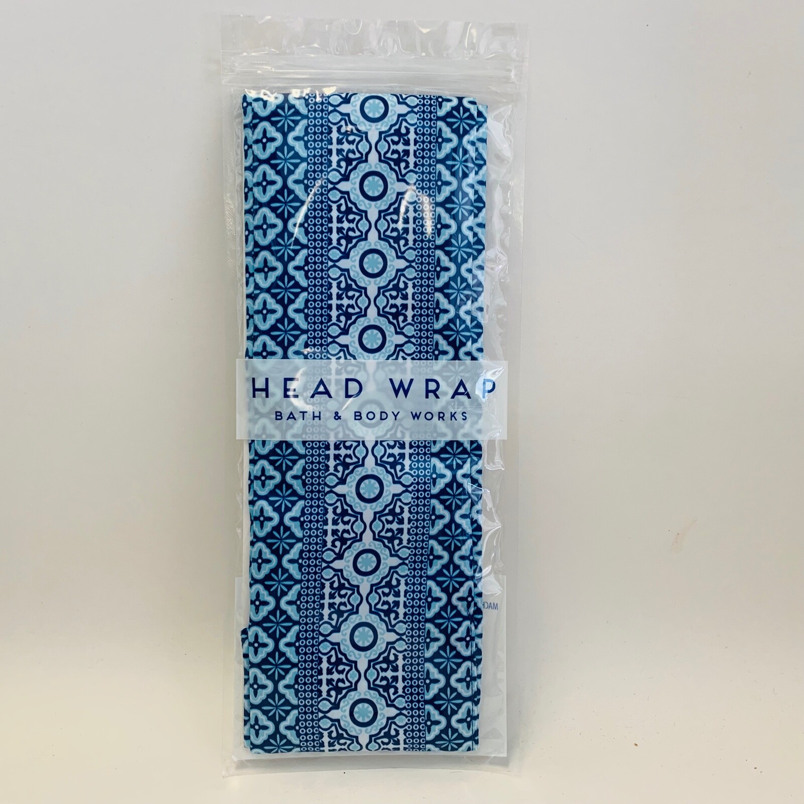 Bath /& Body Works Coastal Head Wrap Band Lightweight Blue Pattern Print One Size