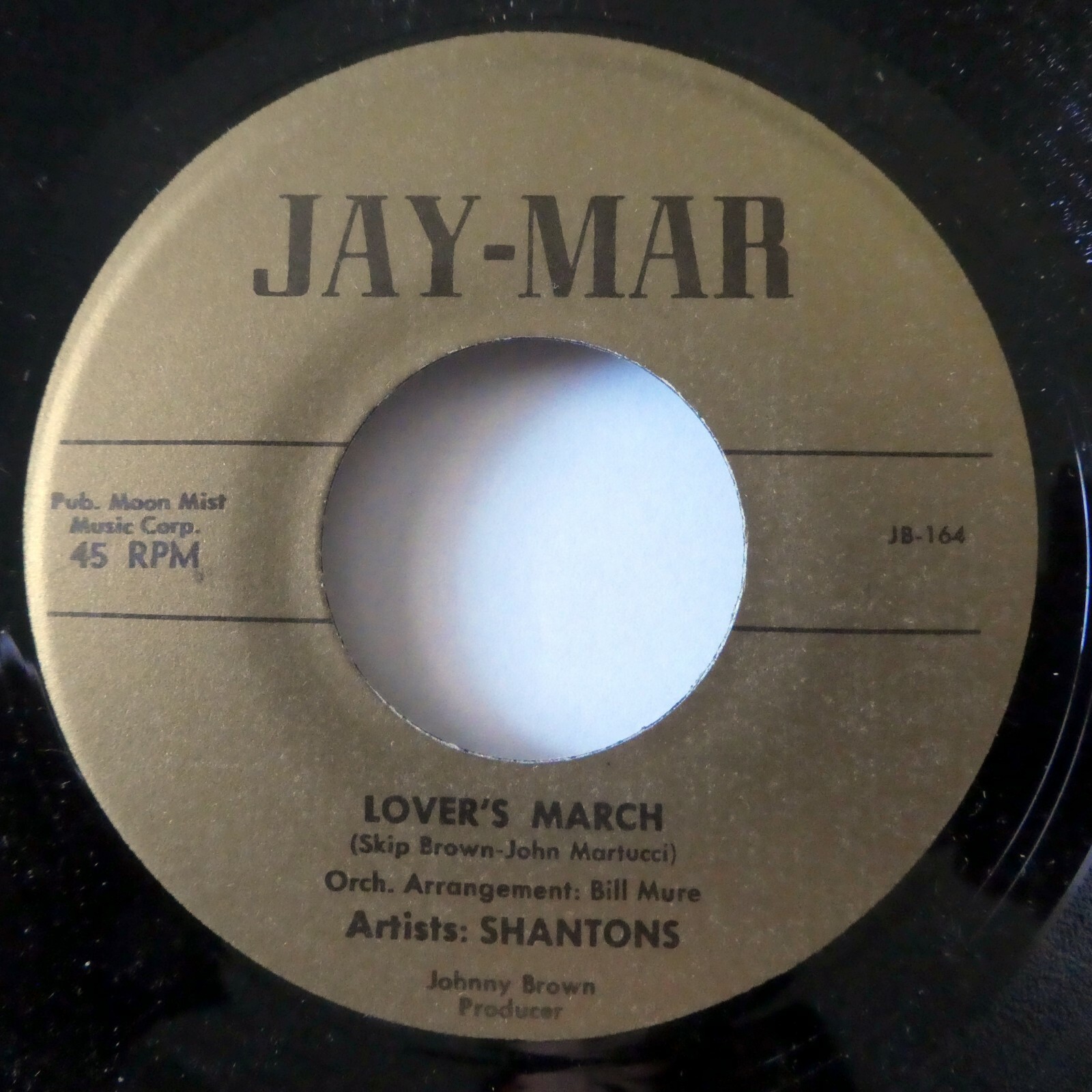 SHANTONS 45 Triangle Love / Lovers March MINT- Repro Doowop