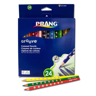 Prang Groove Color Pencils, Assorted Colors, Set of 24